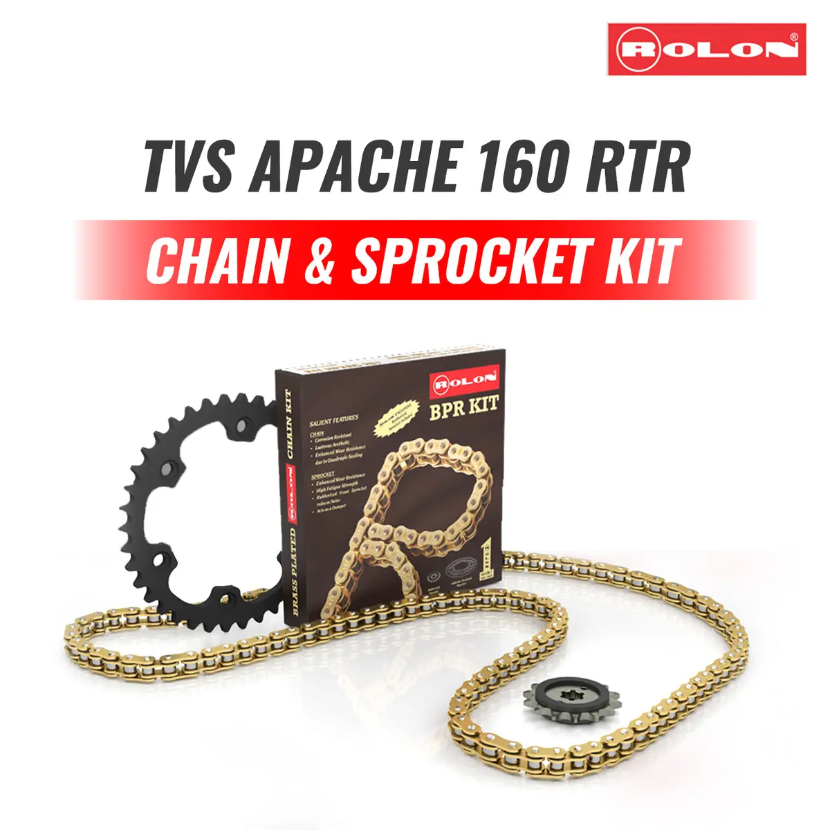 Rolon Brass Chain Sprocket For Tvs Apache Rtr 160 2V 1