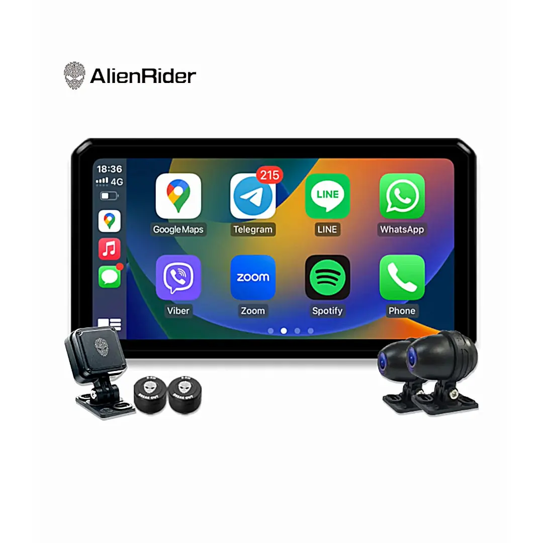 Alien Rider M2 Pro Motorcycle Carplay Dual Recording Bike Navigation System 1