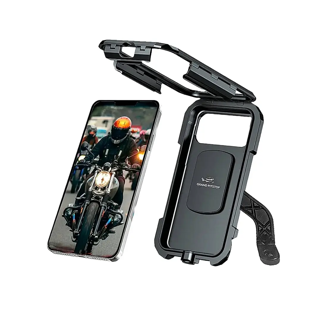 Grand Pitstop Waterproof Mobile Holder Mirror Mount Without Charger- Black 1
