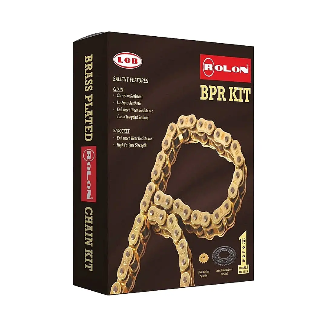 Honda Highness Cb350/ Cb350 Rs Rolon Brass Chain And Sprocket Kit (Hporc 393) 1