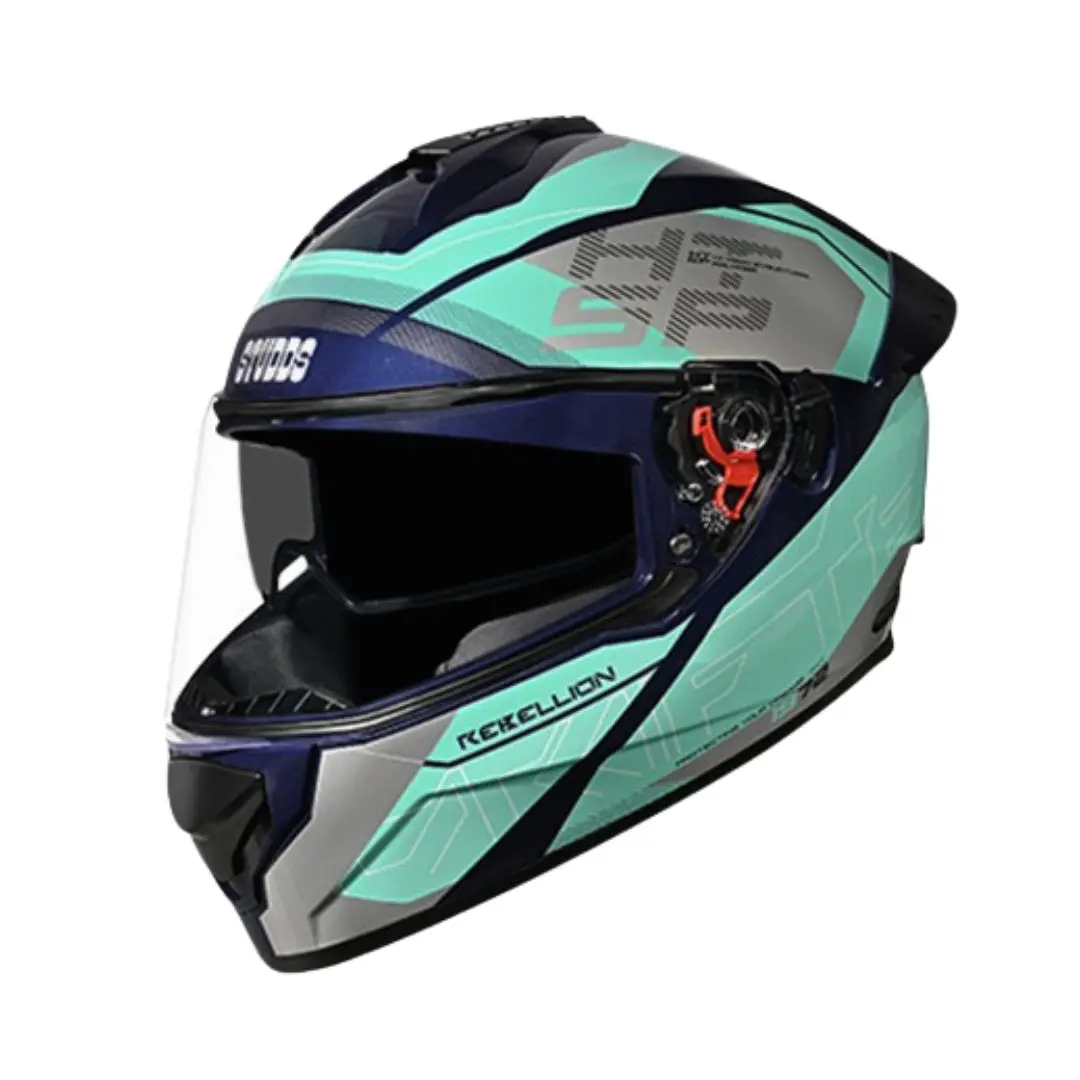 Studds Drifter D6 Rebellion Decor Helmet -Matt Blue Tarquoise 1