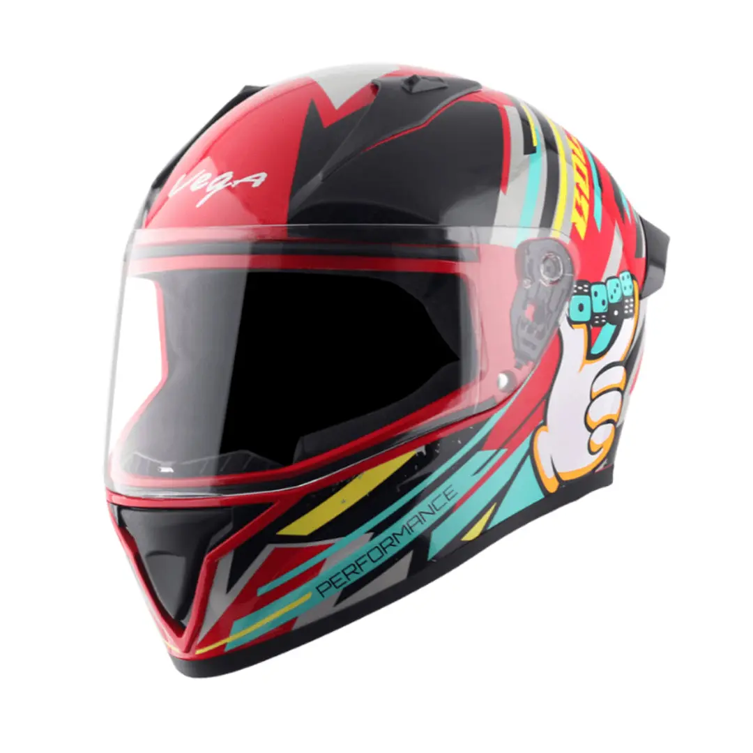 Vega Bolt Dice Red Black Helmet 1