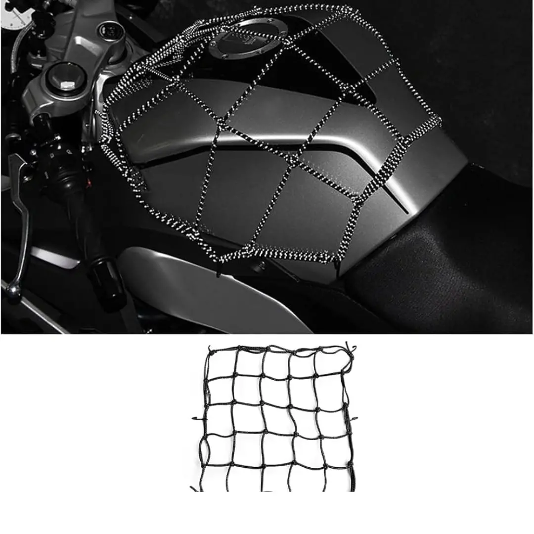 Motorcycle Tank Bungee Net - Black 1