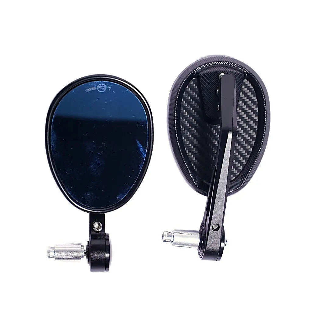 Premium Oval Bar End Mirror – Carbon Finish 1