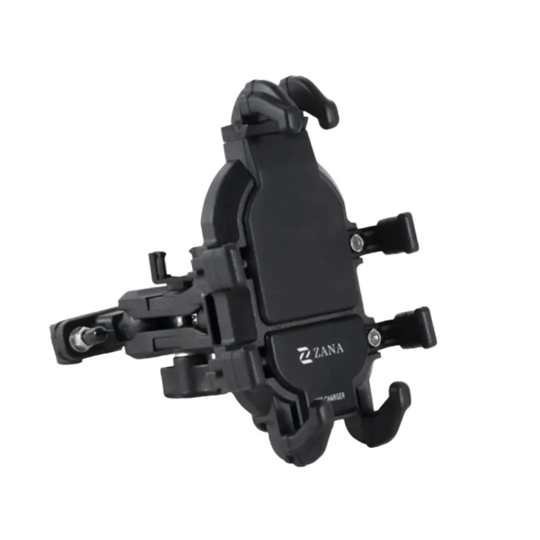 Zana Universal Mobile Holder With Usb Charger – Adjustable Handlebar Mount (18W Fast Charging) 1