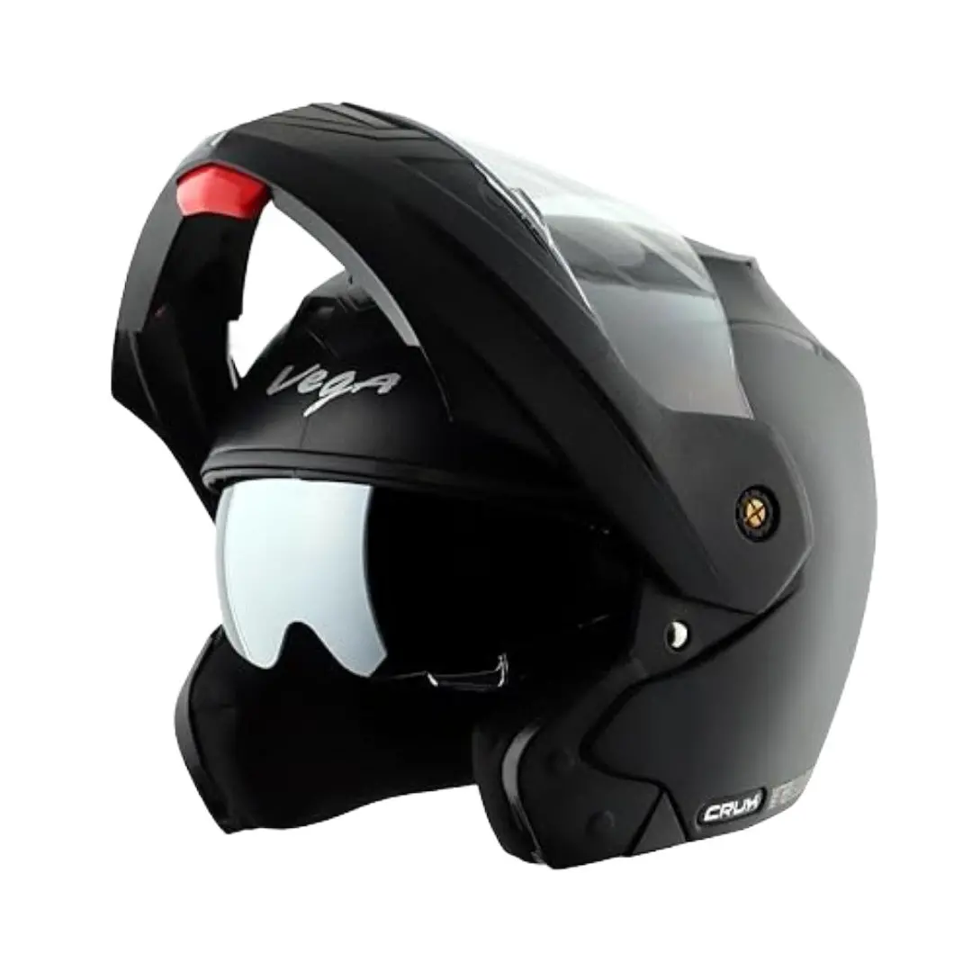 Vega Crux Tf Dual Visor Solid Black Helmet 1