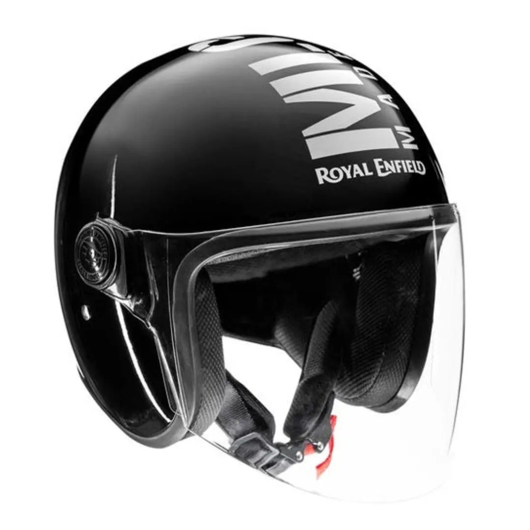 Royal Enfield Mlg Copter Face Long Visor Helmet – Gloss Black 1