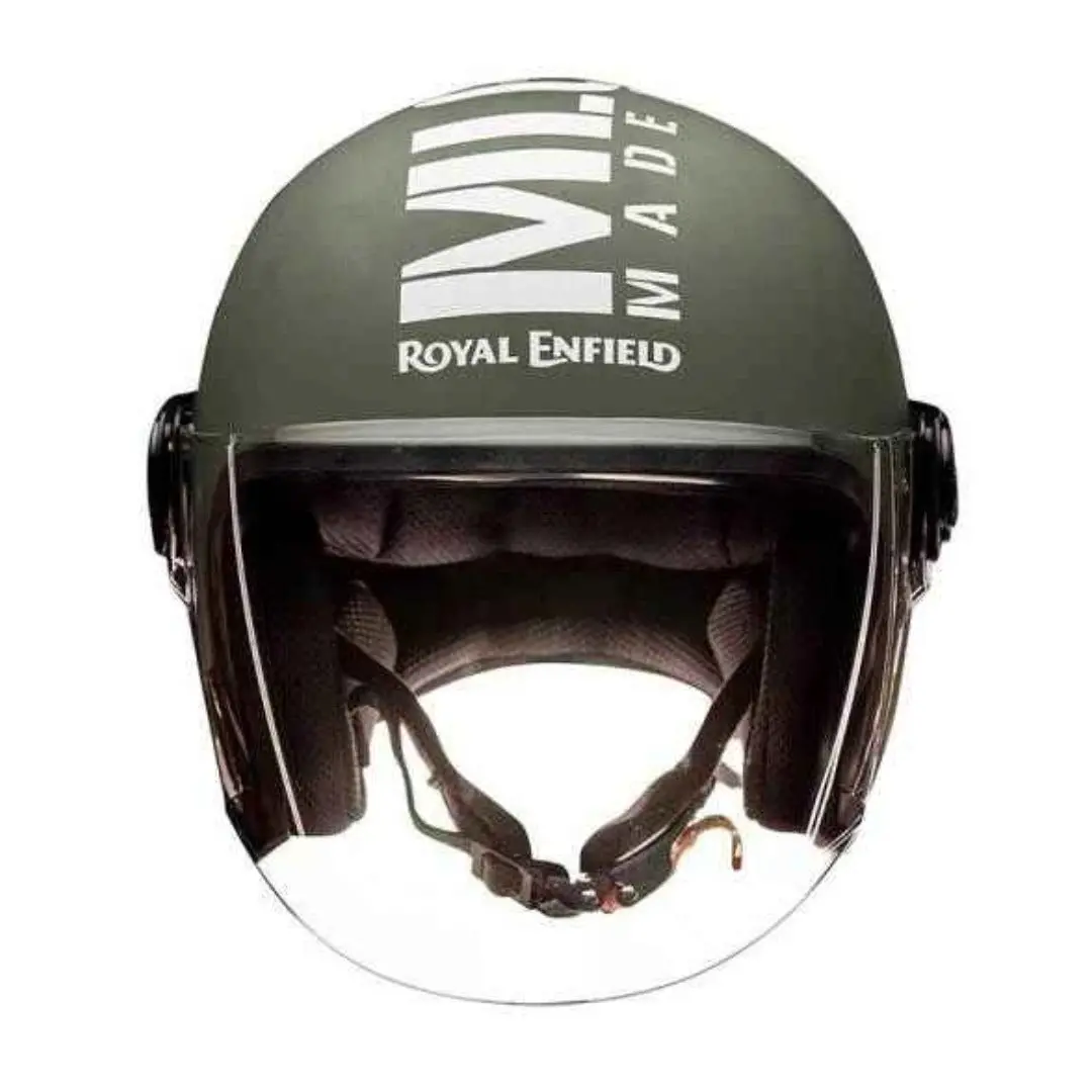 Royal Enfield Mlg Copter Face Long Visor Helmet – Matt Battle Green 1