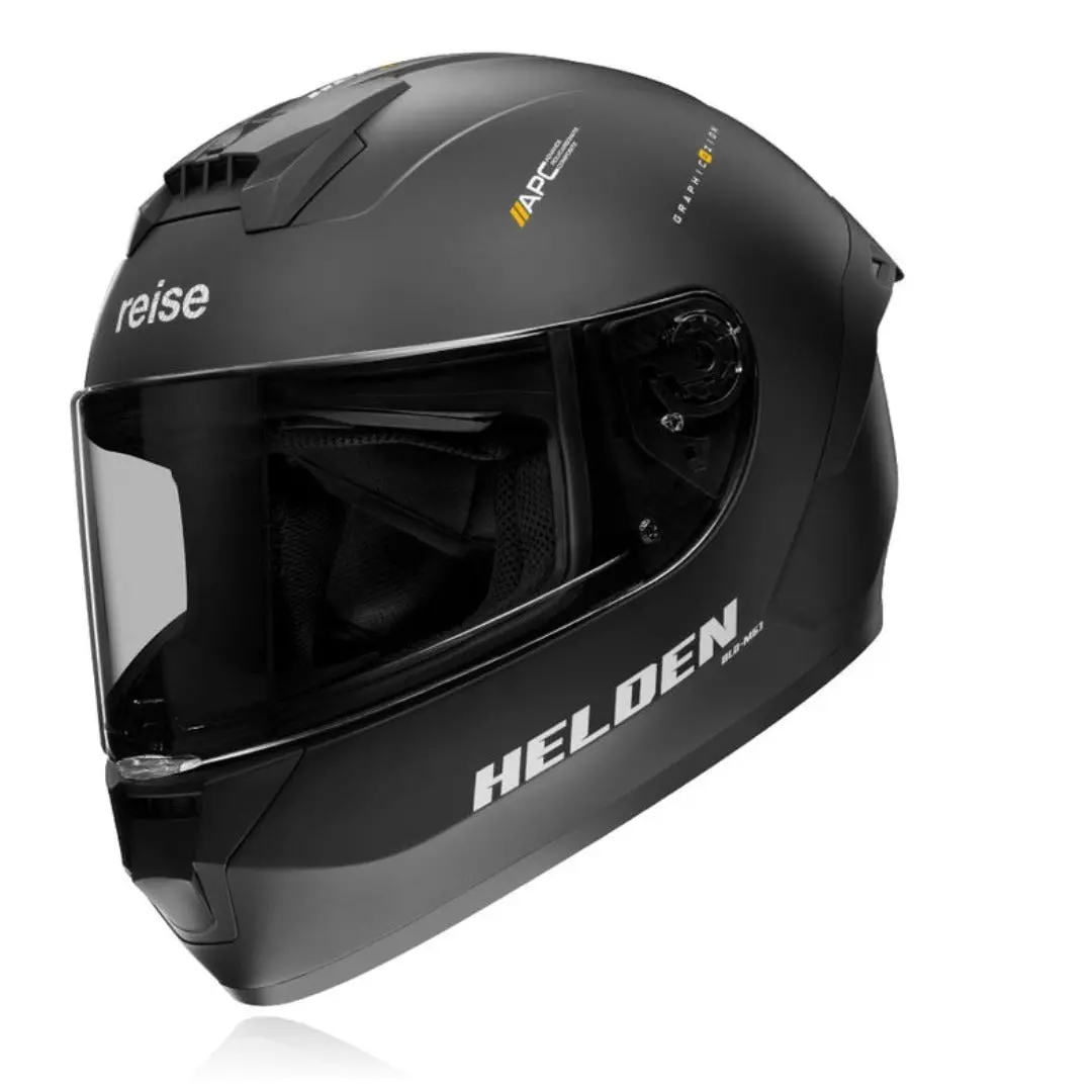Helden Helmet – Solid Black Matte | Reise 1