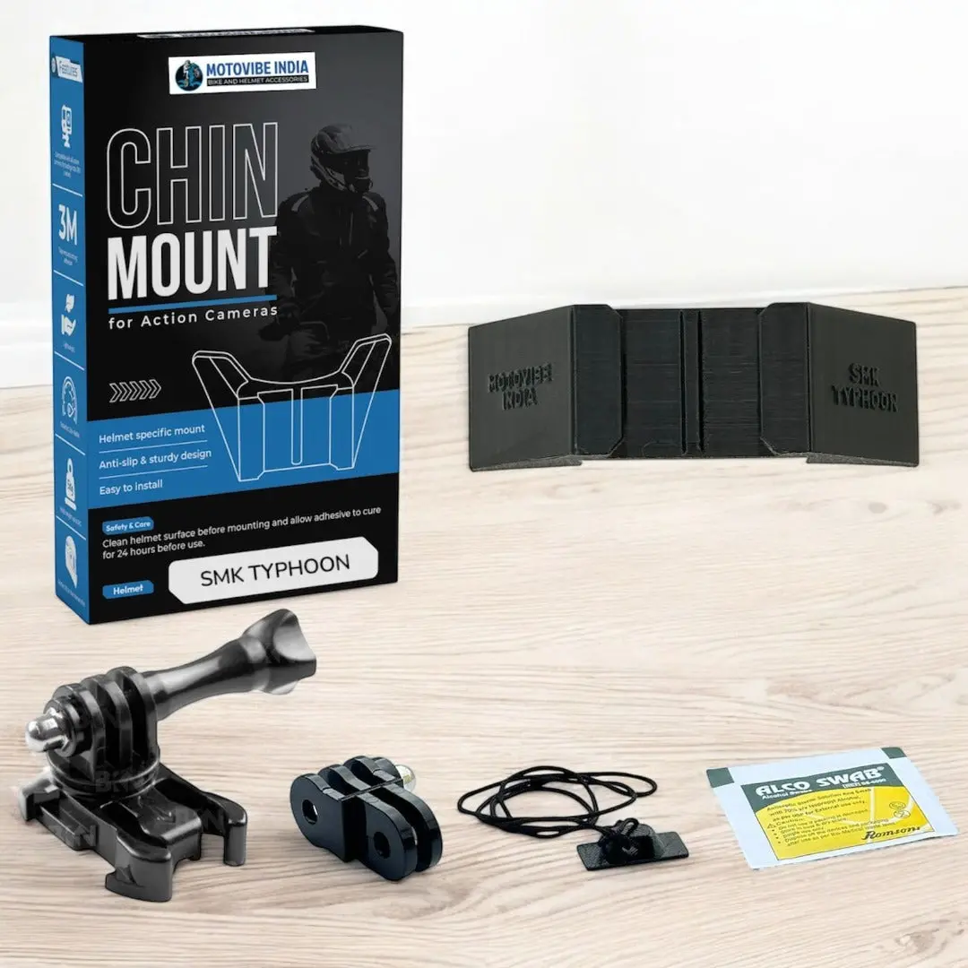 Motovibe Helmet Chin Mount For Action Cameras – Smk Typhoon 1