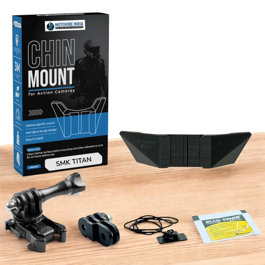 Motovibe Helmet Chin Mount For Action Cameras – Smk Titan 1