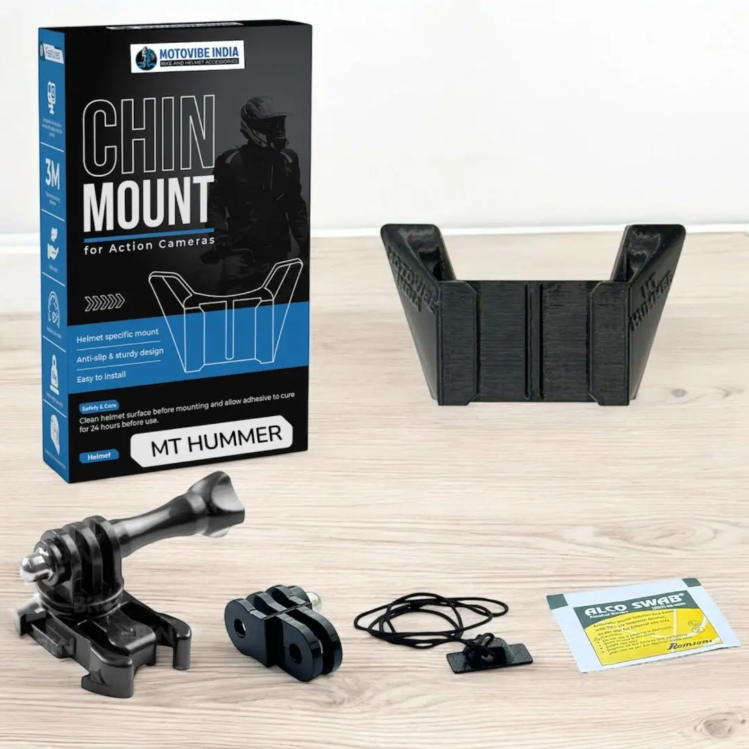 Motovibe Helmet Chin Mount For Action Cameras – Mt Hummer 1