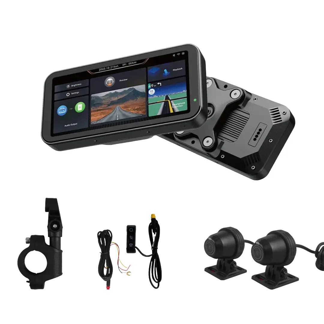 Mt2 Smart Screen Recorder Motorcycle Carplay System With Gps & Anti-Theft 1
