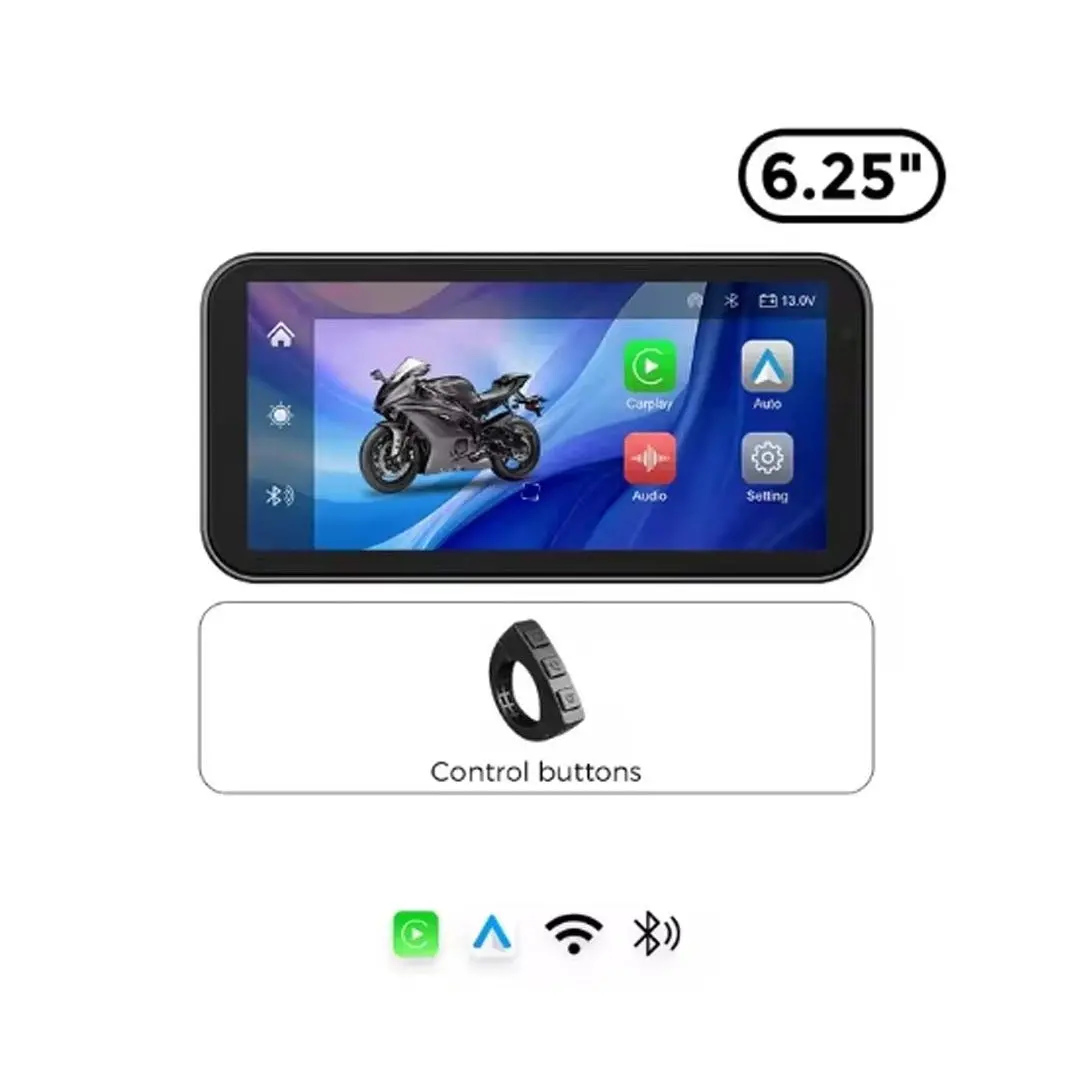 Display Only Model - S3p Lite 6.25 Inch Motorcycle Navigation With Carplay 2K Hd Screen Only With Handlebar Remote 1
