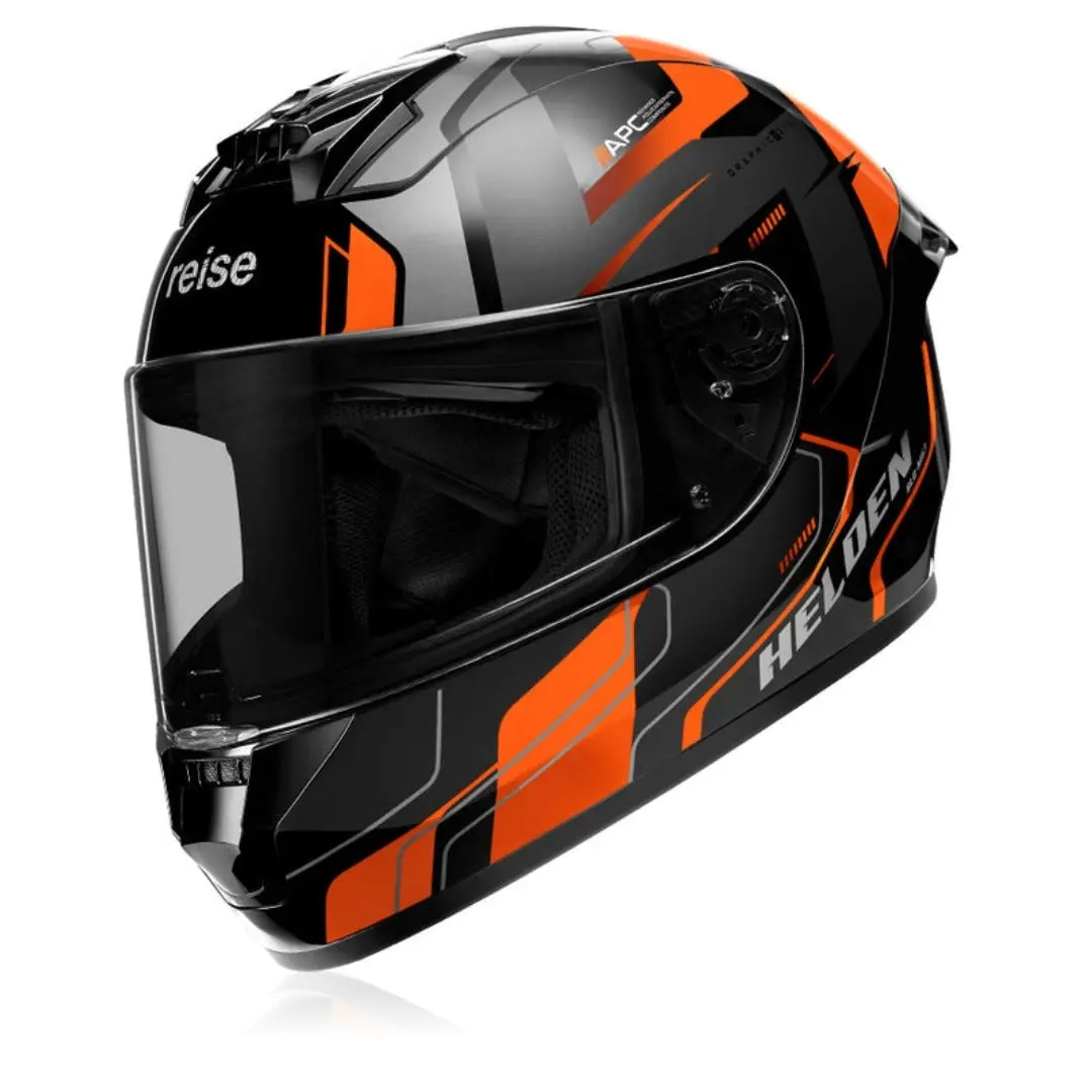 Helden Helmet – Orange / Black Gloss | Reise 1