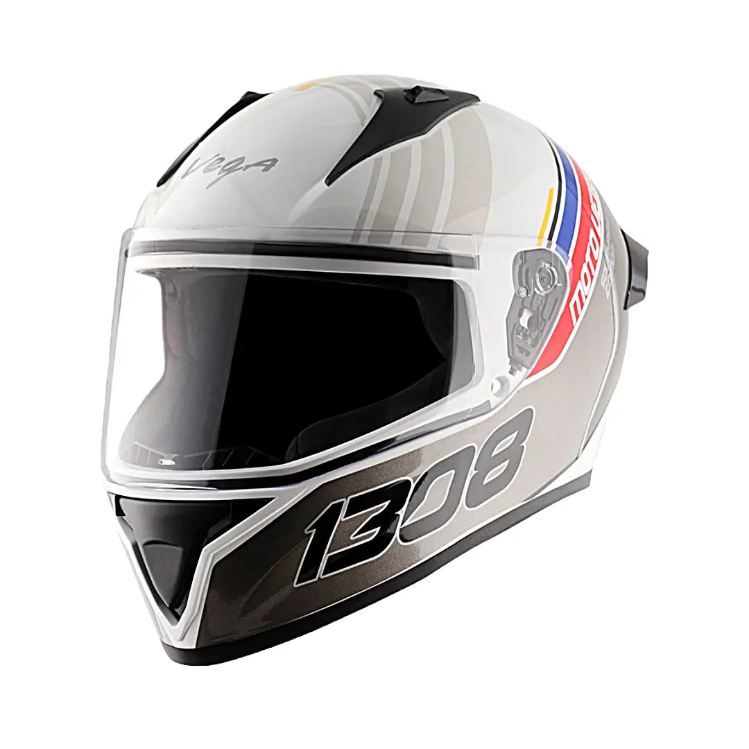 Vega Bolt Southpaw White Grey Left Hander Helmet 1