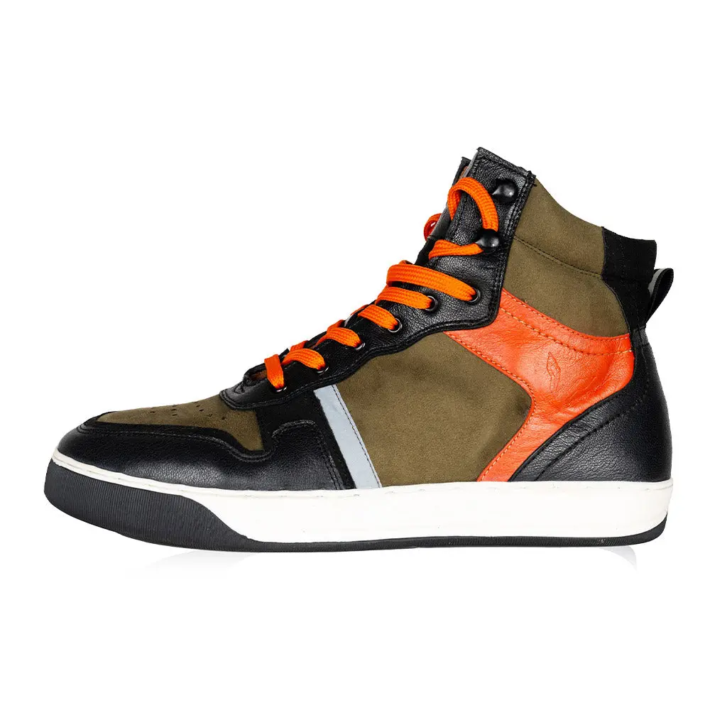 Urbane - Motorcycle Riding Sneakers (Olive/Orange) 3