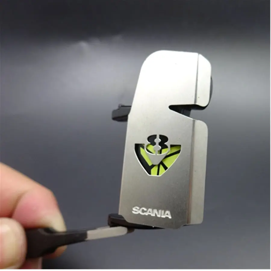 V8 Logo Stainless Steel Rctractor Trailer  Rearview Mirror For Tamiya 1/14  Scania R470 R620 R730 1