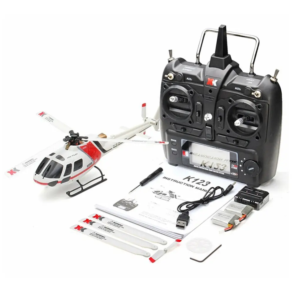Wltoys Xk K123 Rc As350 Helicopter Rtf 2 Battery 1