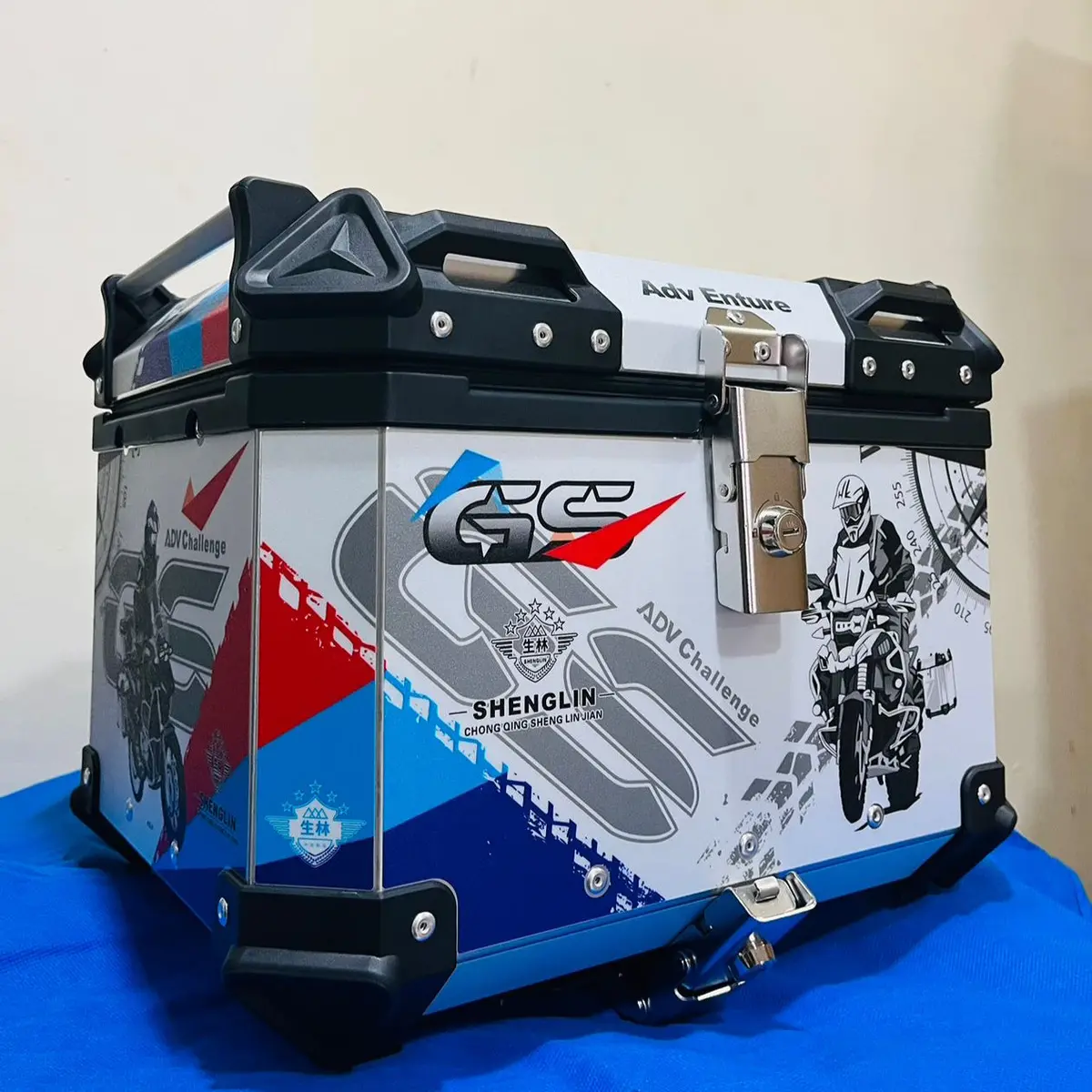 T-Bolt Aluminium 45L Top Box With Touring Gs Graphics – Durable Motorcycle Luggage Solution 1