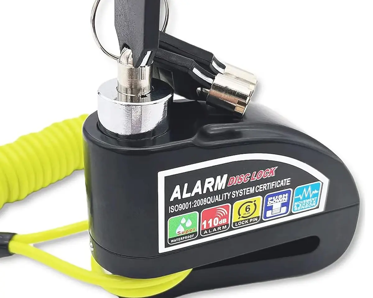 Disc Lock Alarm Motorcycle Padlock With Spring Code 1