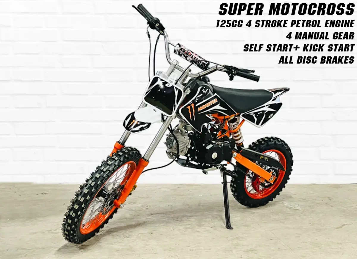 125Cc Dirt Bike Super Motocross 4-Stroke Petrol | Off-Road Motocross Bike For Adults & Riders 15+ 4
