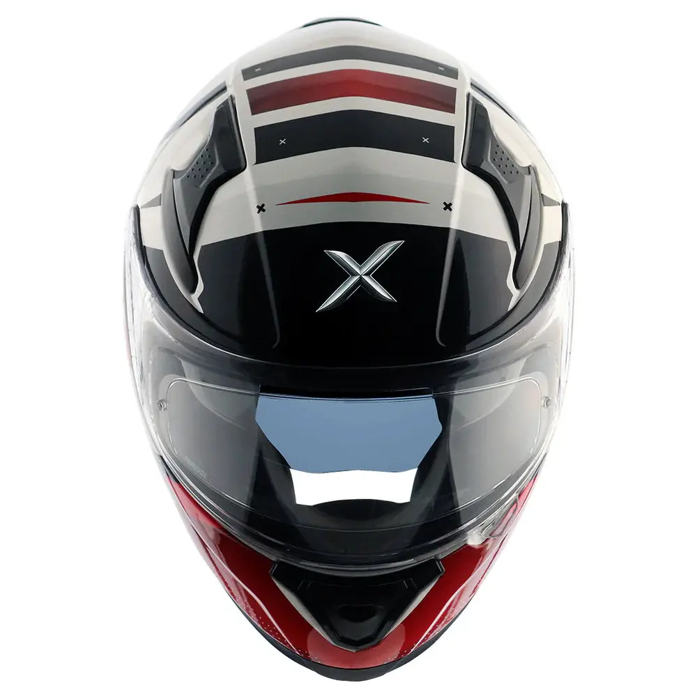 Motorcycle Riding Helmets - Gloss White Red Helmet - Axor Apex Hex 2 4
