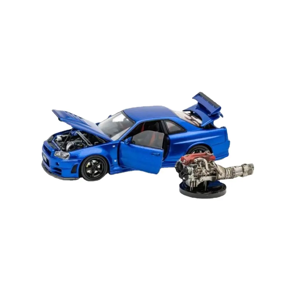 1/43 Gtr R34 Alloy Car With Engine Static Model 1