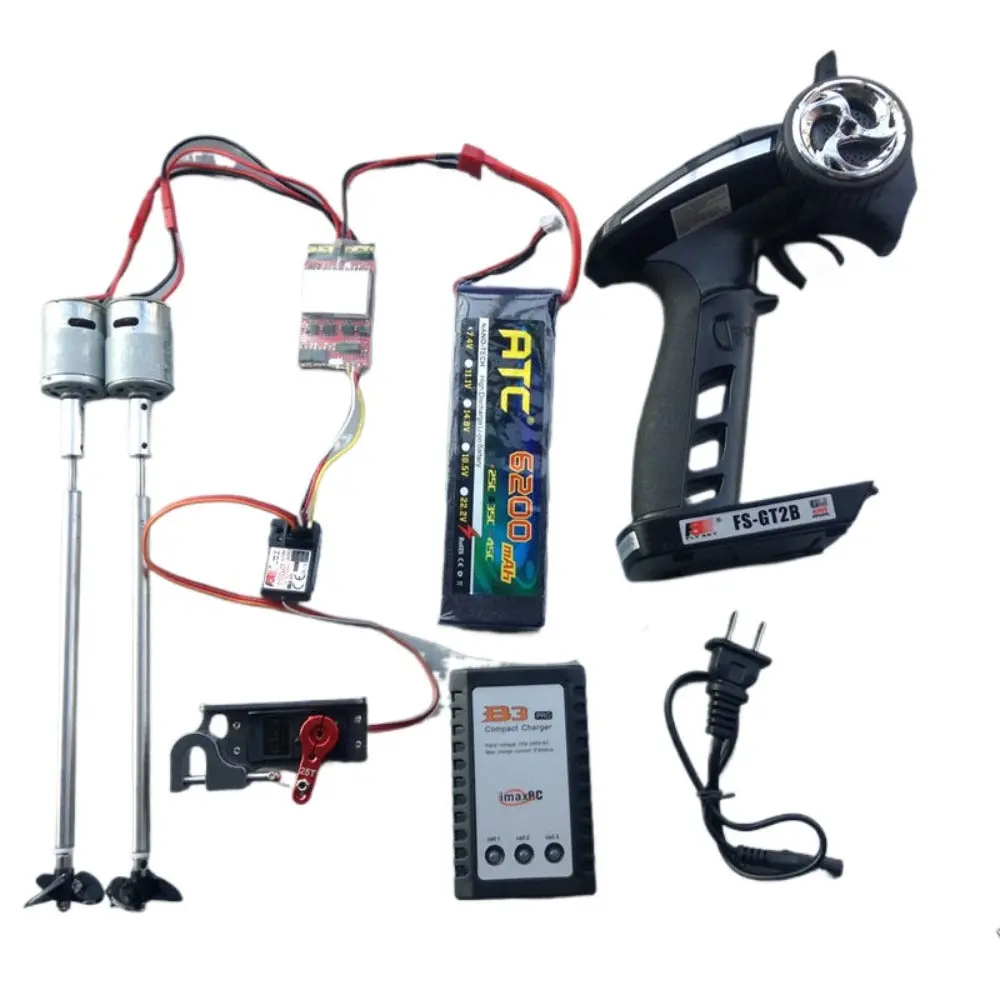 Dual Motor Differential Turning 380 Motor Gt2b Remote Control Nesting Boat Power Kit 1