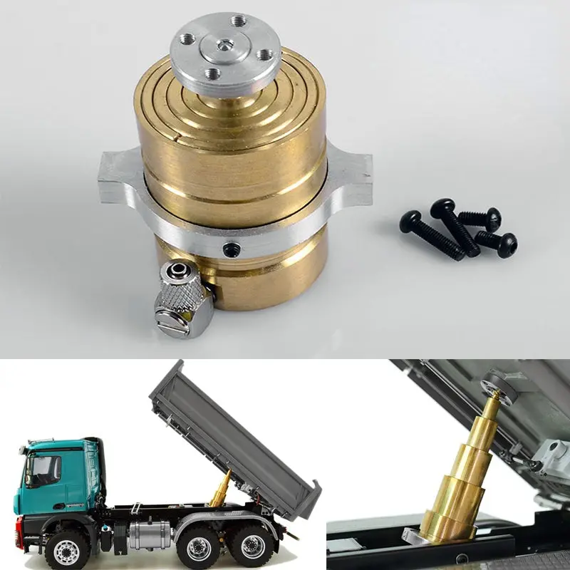Brass Hydraulic Cylinder For 1/14  Tamiya  Remote Control Tractor Truck 1