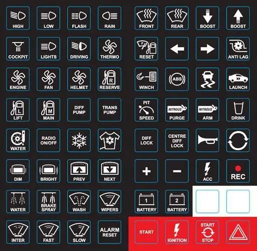 Motec Keypad Label Sheets 1