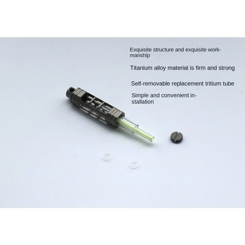 Titanium Alloy Tritium Tube Keychain Self-Luminous 25Years 3.5X25mm 10