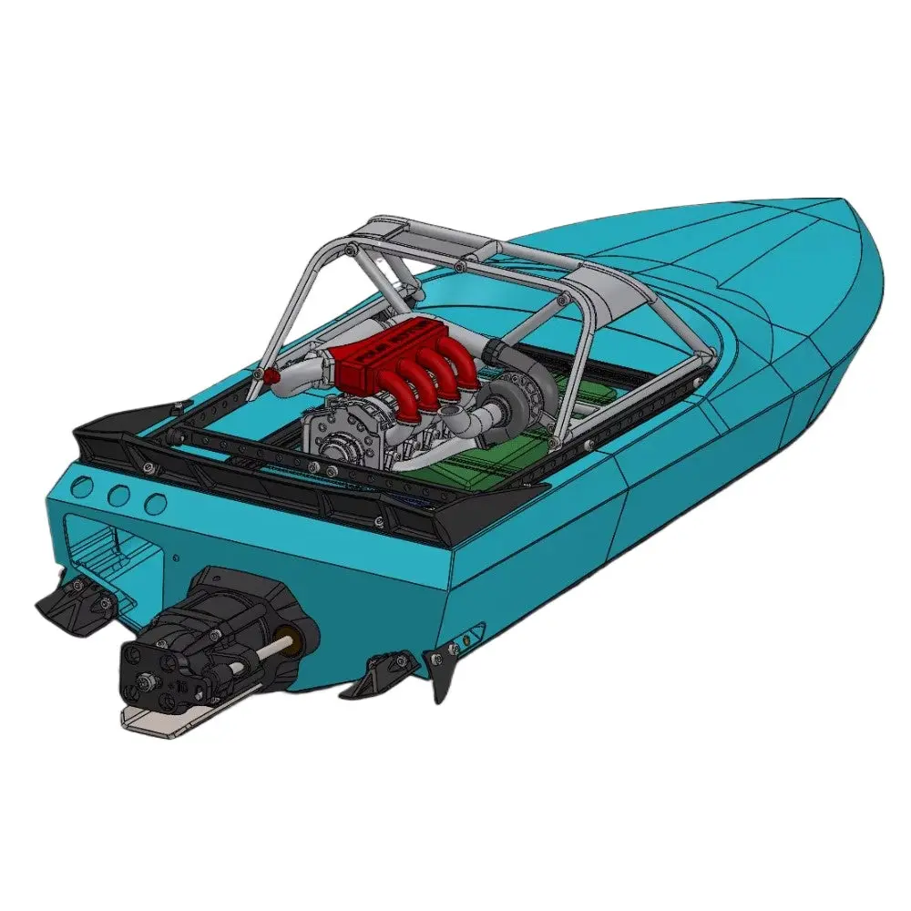 3D Printed Rc Racing Jet Boat Ragnarok With M-Jet-35 Jet Pump 55Cm Length 3