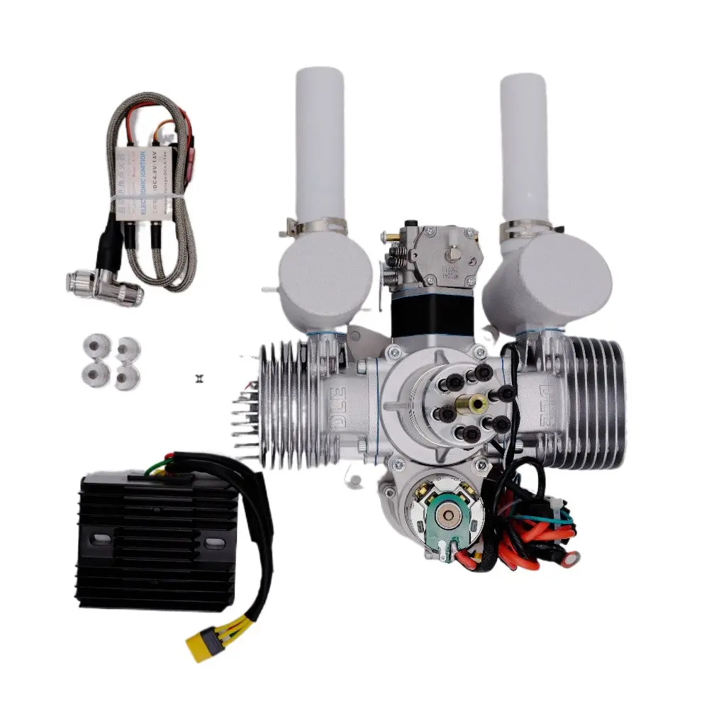 Dle 120 Electric Start With Generator Twin Cylinder Engine For Rc Fixed-Wing Aircraft 2
