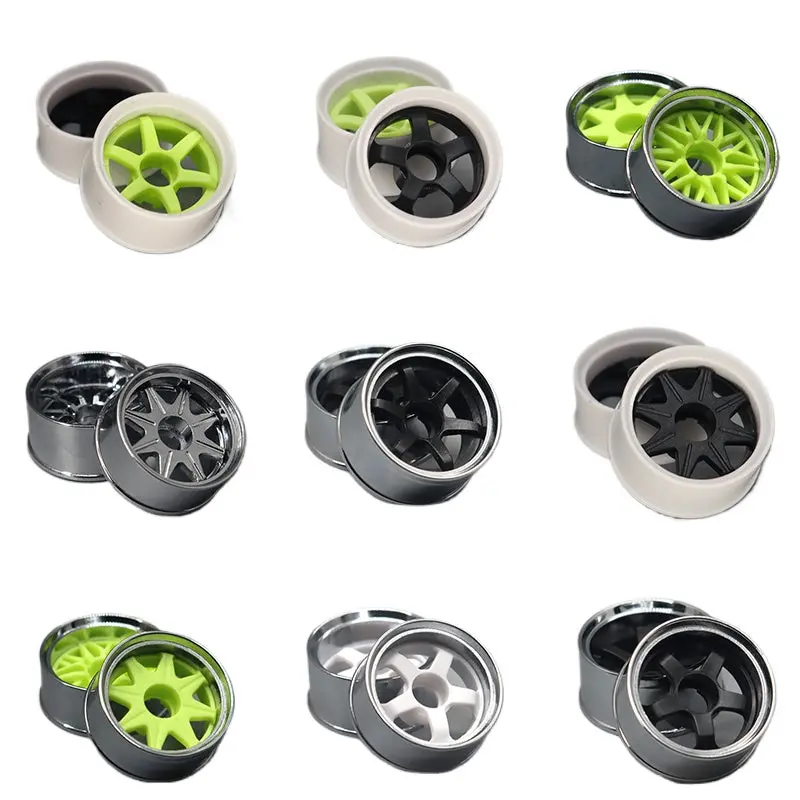 Zerorc 1/24 Rw00s Rc Drift Car Adjustable Degree 22Mm Plated Wheel Tire Mr03 1