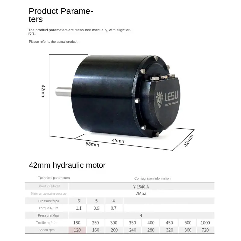 Lesu Micro Hydraulic Motor For 1/14 Remote Control Hydraulic Engineering Model 2