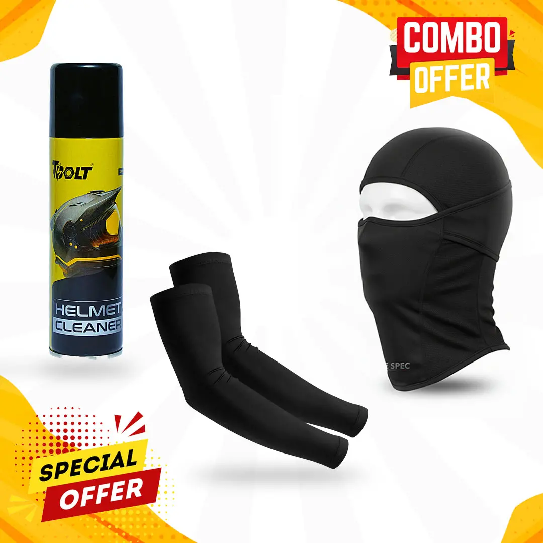 Bikespec Dryfit Balaclava, Arm Sleeve & Helmet Cleaner - Combo 1