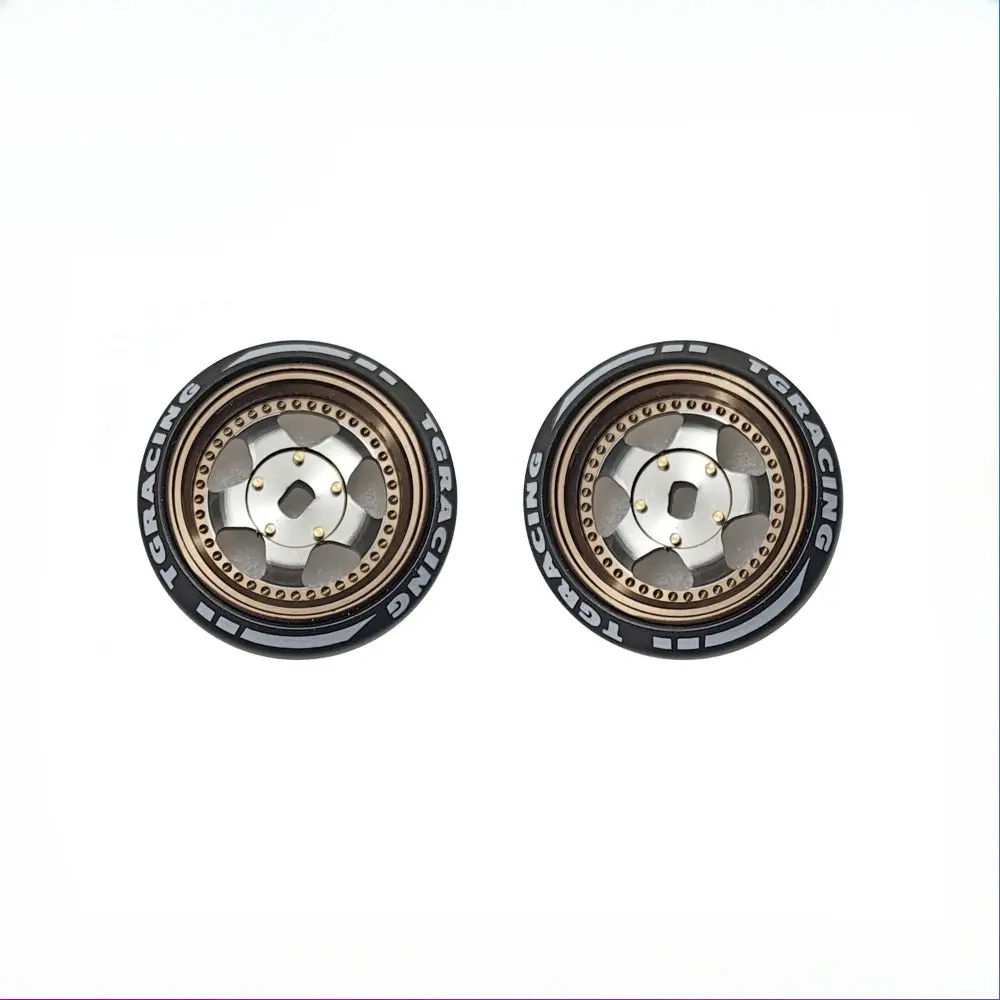 Tg Racing Te37 Aluminium 20Mm Wheels With Tires For 1/24 Rc Drift Car 2Pcs 1