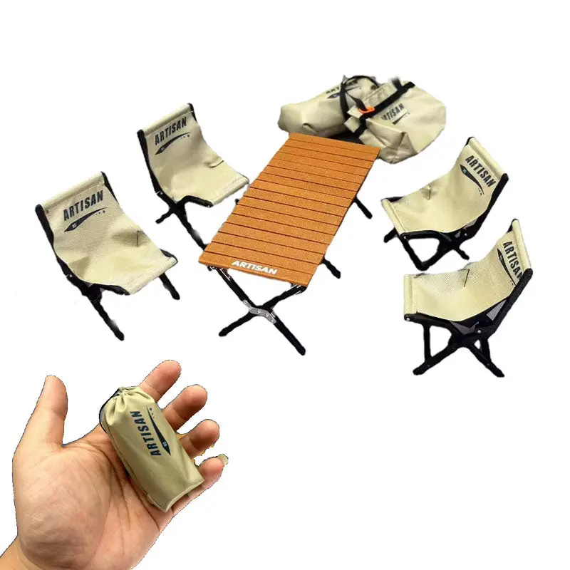 3D Printed 1/10 Miniature Plastic Model Outdoor Camping Table And Chairs Set For Rc Car 1