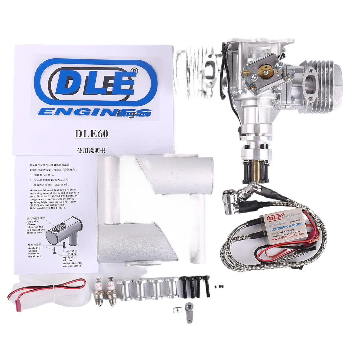 Dle60 Rc Fixed-Wing Aircraft Petrol Twin-Cylinder Engine 60Cc 1