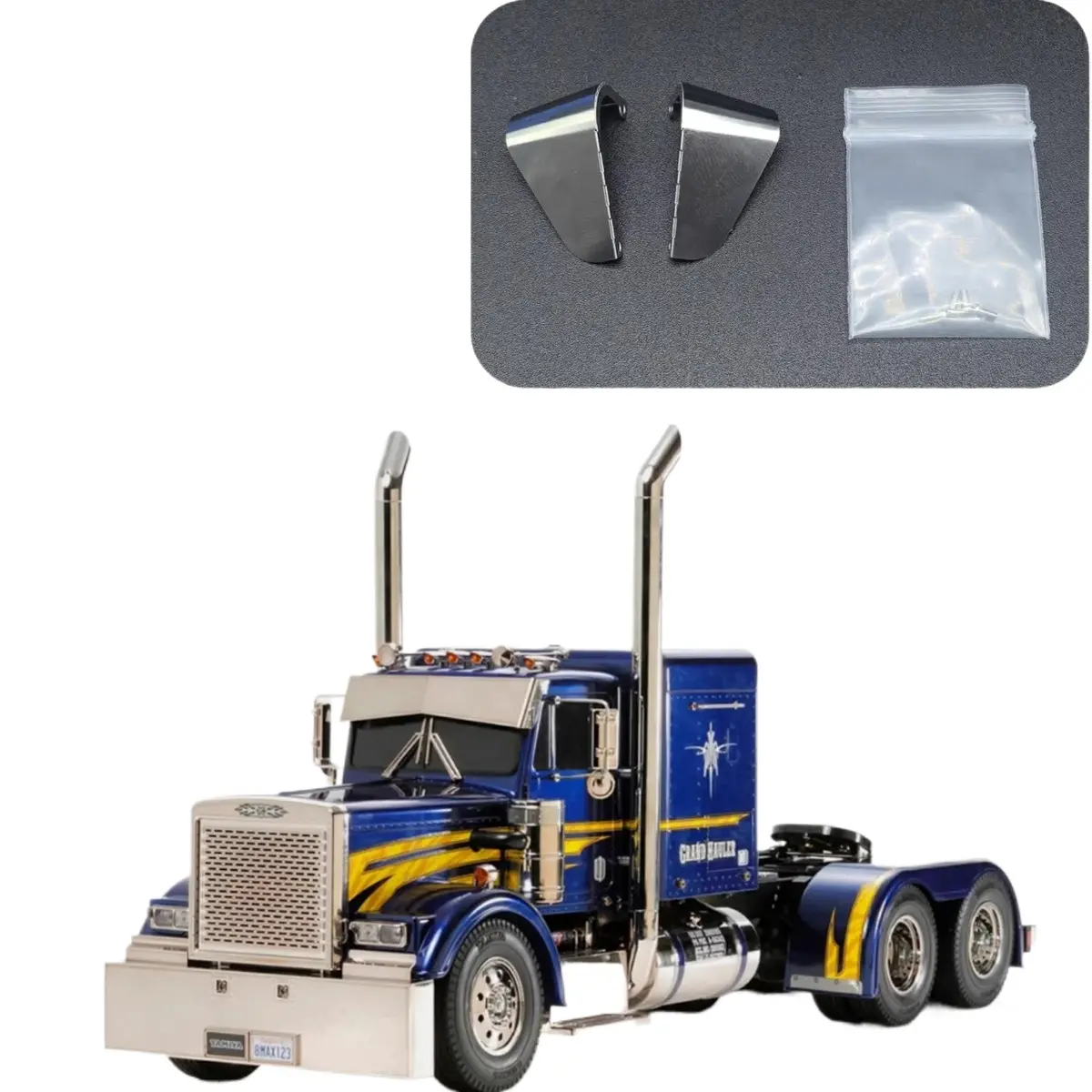 Degree Tamiya 1/14 56344 56301 King Hauler Rc Tractor Air Filter Metal Windshield 1