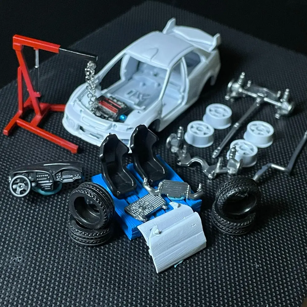 1:64 Evo Static Car Model Car Repair Scene Garage Set 1