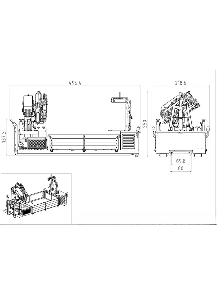 Lesu 1/14 Rc Truck 8X8 Hydraulic Ro-Ro Truck With Crane Ballast Bucket Assembly 2