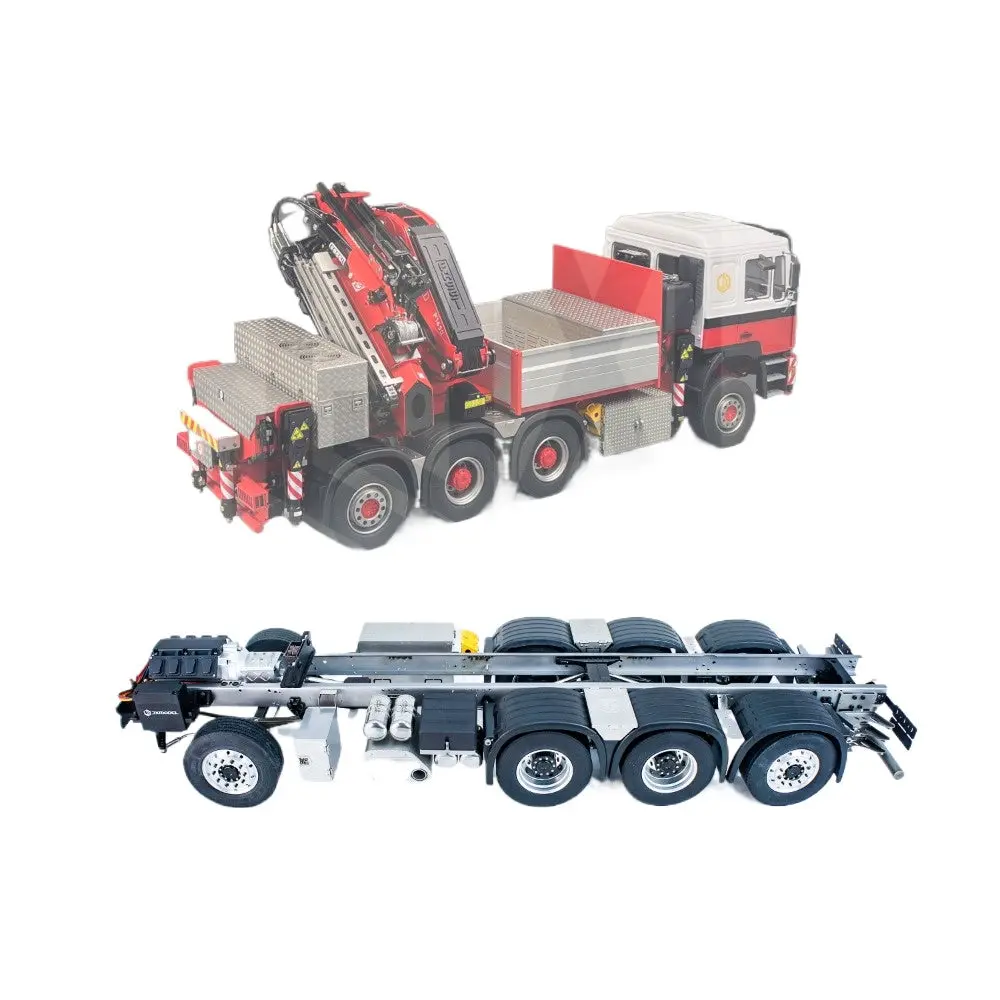 8X4 Metal Chassis For Jxf1650-Td Hydraulic Truck Mounted Crane Tamiya 1/14 Rc Tractor Truck 1