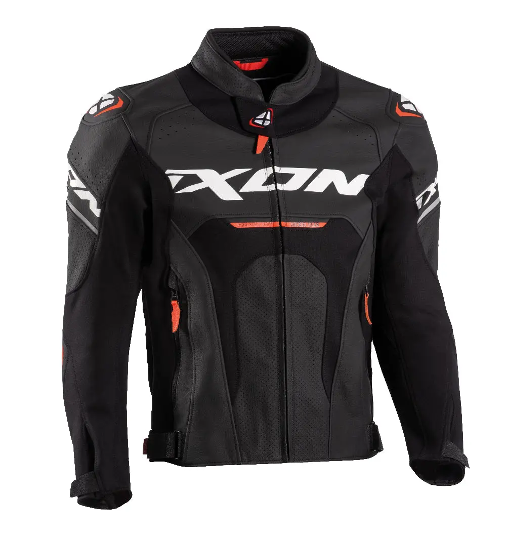 Jackal - Ce Certified Class Aaa Leather Racing Jacket (Black/Anthracite/Orange) 1