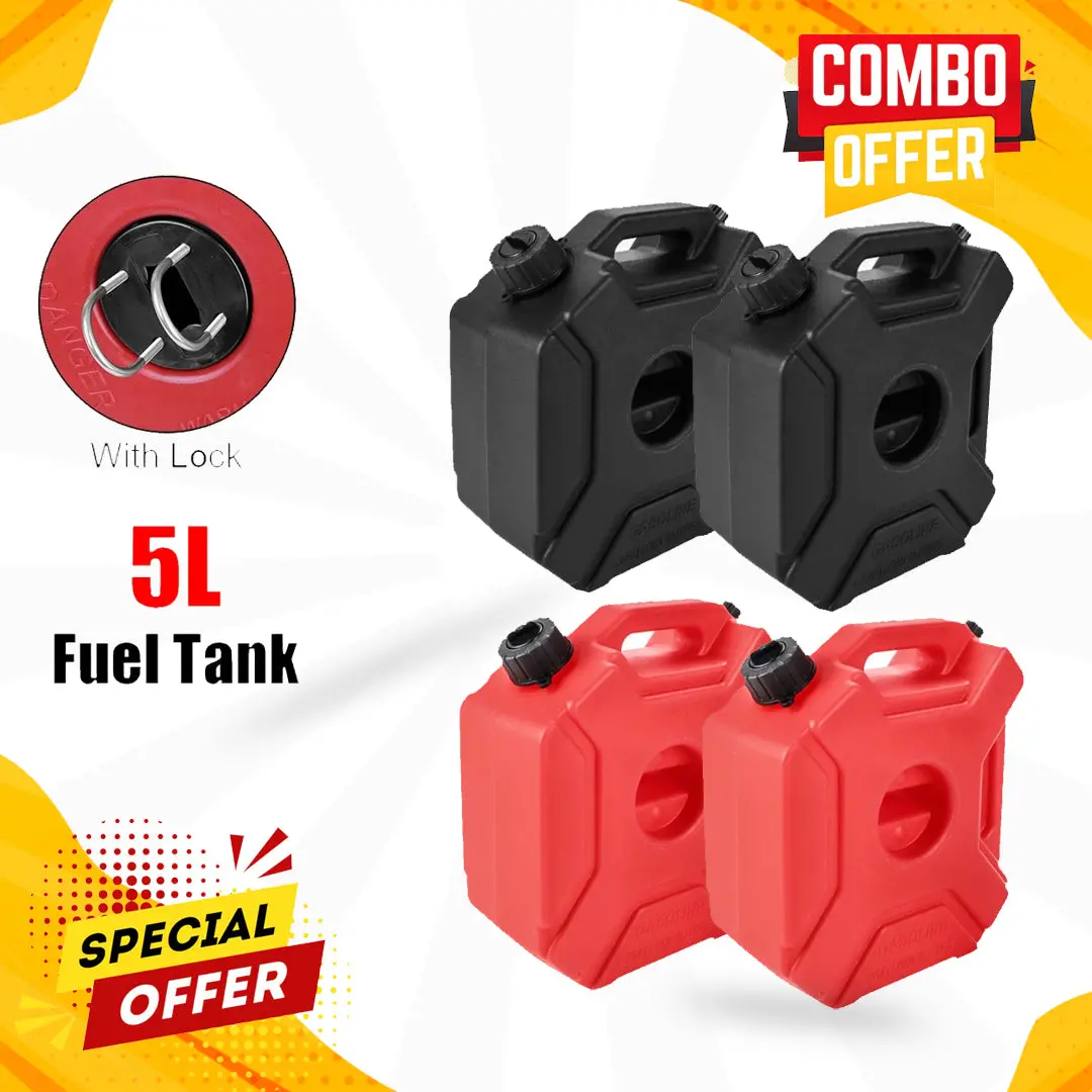 Jerry Can Fuel Can Black & Red – 5 Litre Combo (Set Of 2) 1