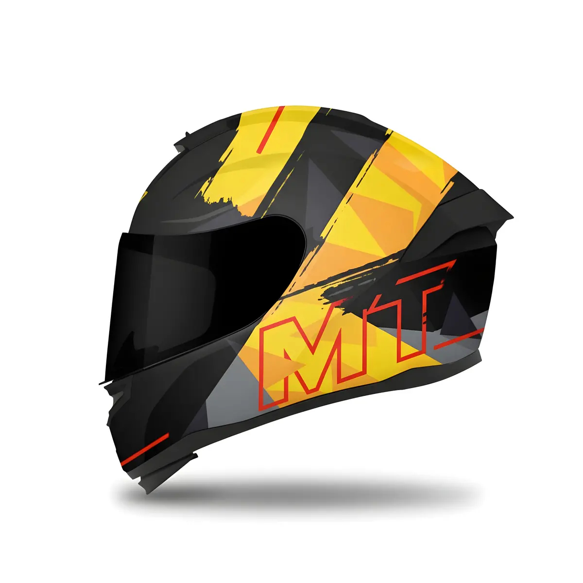 Mt Hummer Monti B3 Motorcycle Full Face Helmet - Yellow 1