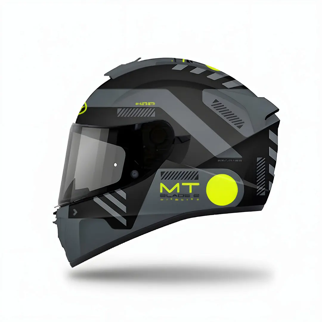 Mt Blade 2 Sv Vitality B3 Fluor Gloss Motorcycle Full Face Helmet | Gloss Black Grey Neon 1
