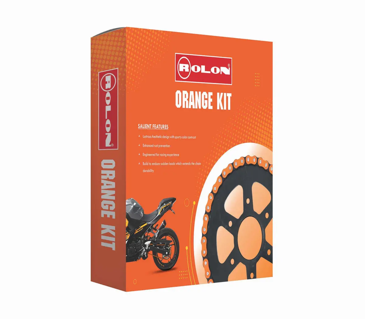 Rolon Orange Chain Sprocket Kit For Bajaj Pulsar Rs200 1