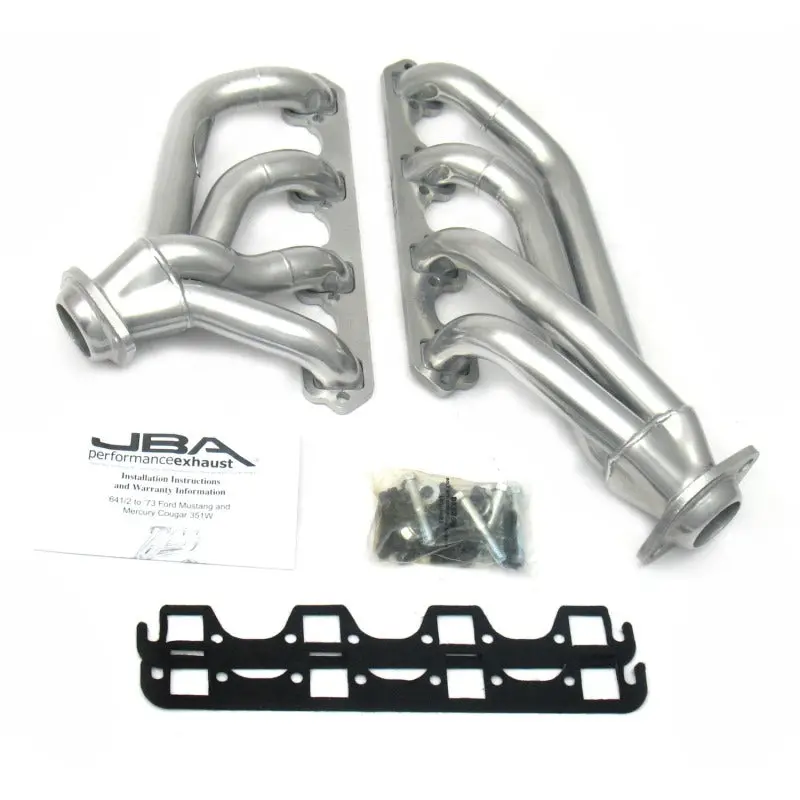 Jba Mid-Length Headers – Silver Ceramic-Coated, 1-5/8" Primary Tubes, For 1965–1973 Ford Mustang 351W Small Block 1
